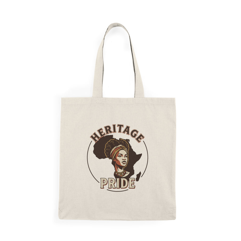 Heritage Pride Tote Bag — African Roots Illustration Cotton Shopper