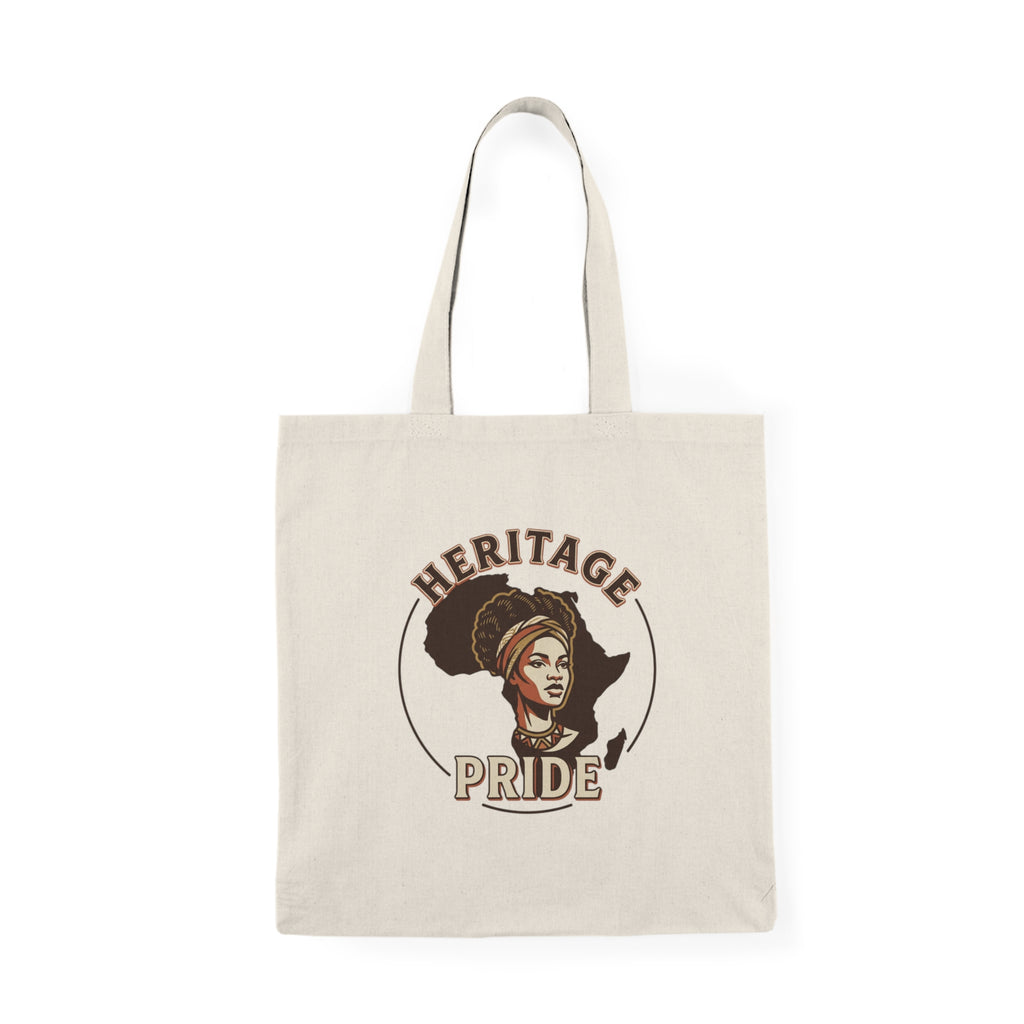 Heritage Pride Tote Bag — African Roots Illustration Cotton Shopper