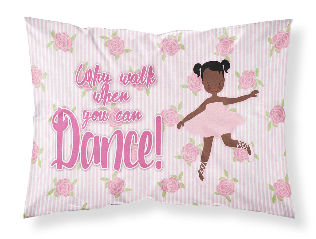 Ballet African American Pigtails Fabric Standard Pillowcase – Artistic Decorative Front, White Back BB5382PILLOWCASE