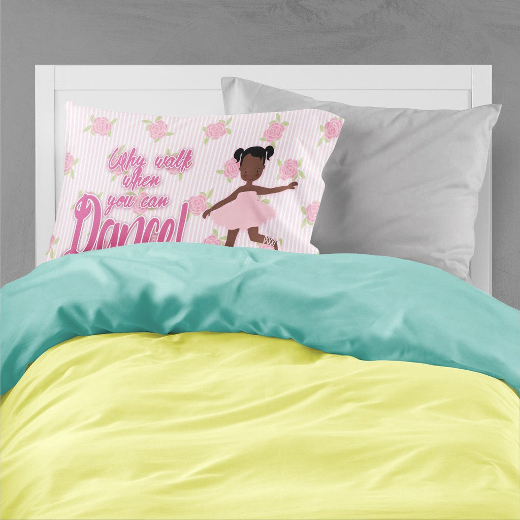 Ballet African American Pigtails Fabric Standard Pillowcase – Artistic Decorative Front, White Back BB5382PILLOWCASE