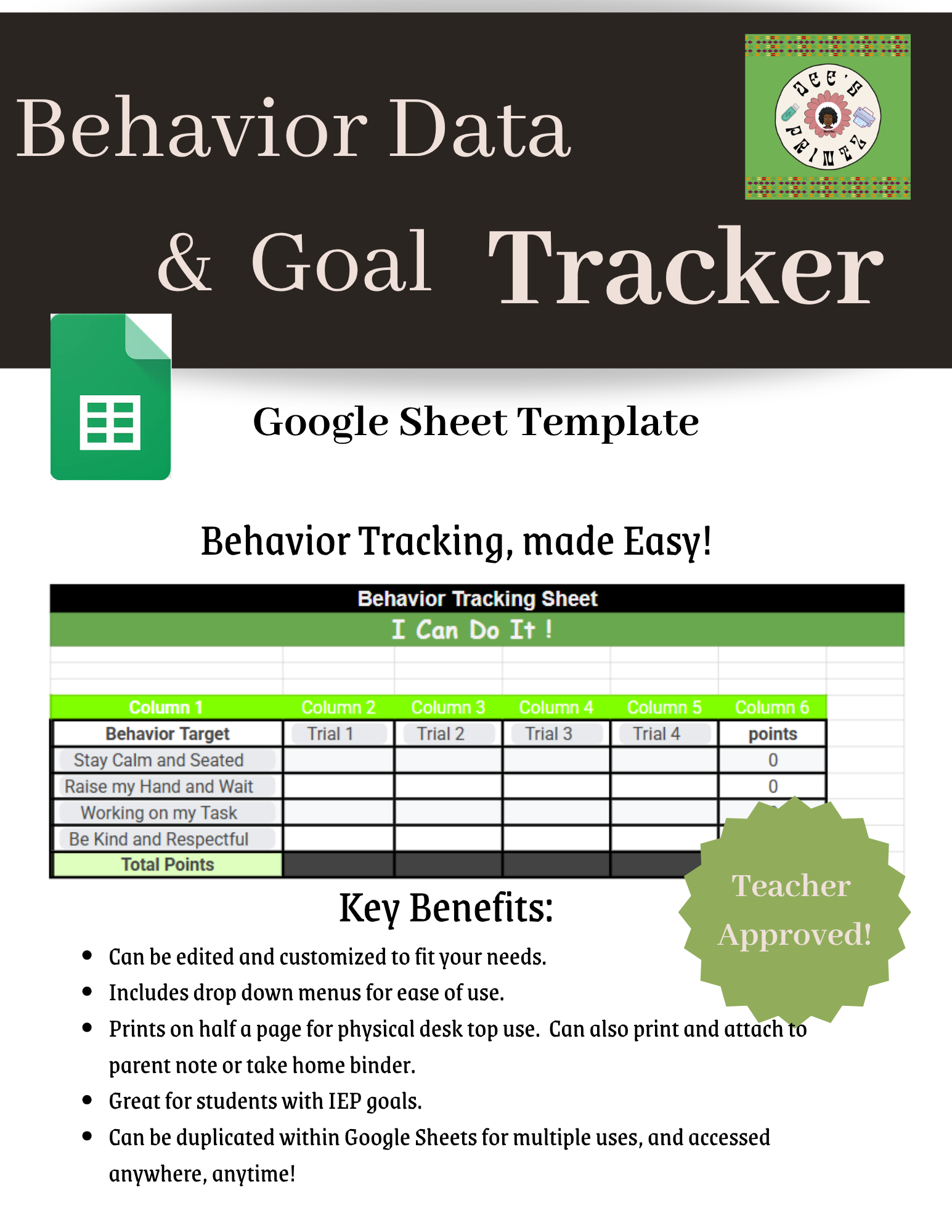 Behavior Goal & If/Then Tracking