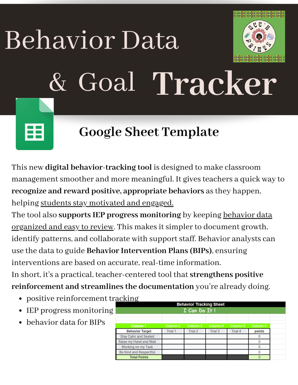 Behavior Goal & If/Then Tracking