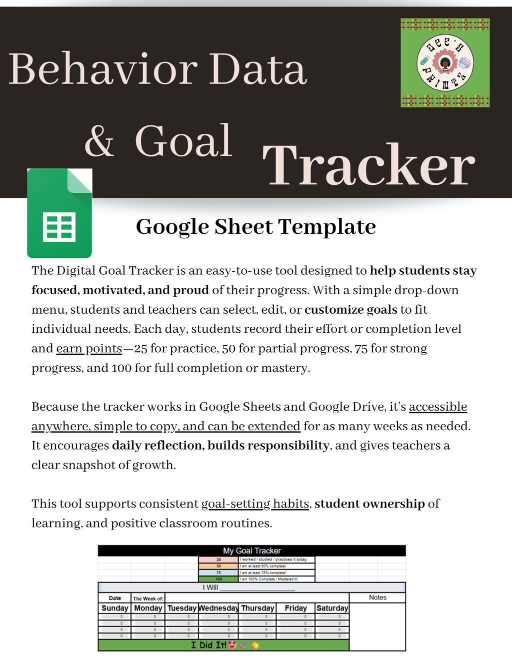 Behavior Goal & If/Then Tracking