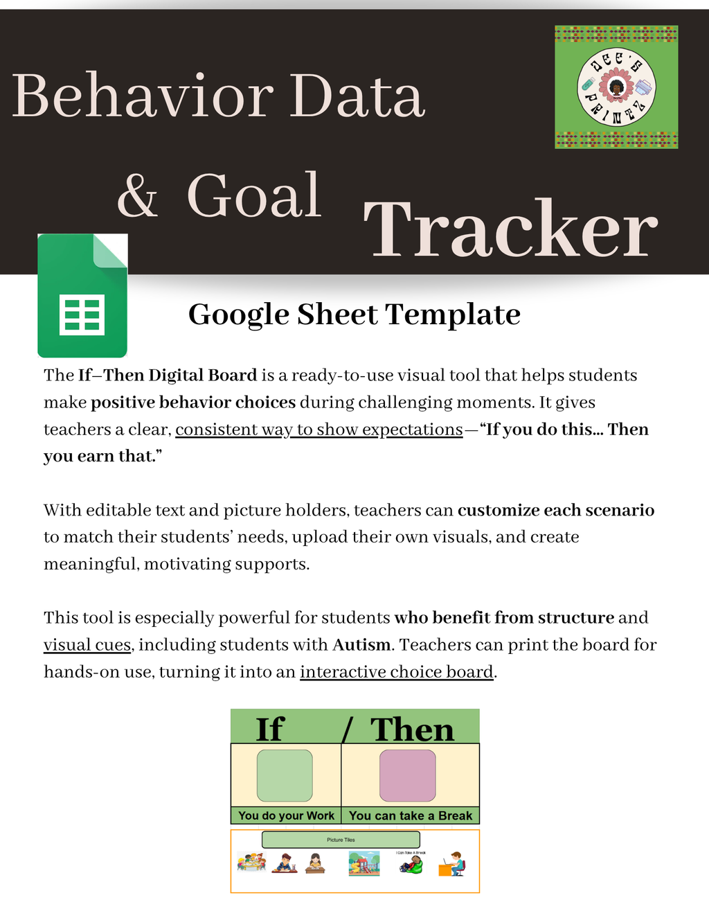 Behavior Goal & If/Then Tracking